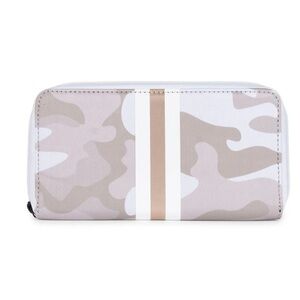 Cash Sahara Wallet Beige Camo with Rose Gold and White Stripes
